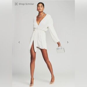 Retrofete white wrap sequin dress